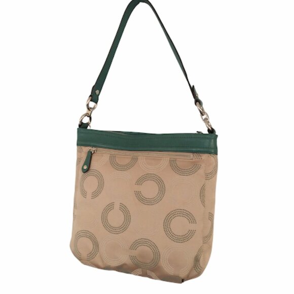 Coach Ashley Opt Art Hippie Tan and Green Convertible Crossbody - Picture 6 of 16